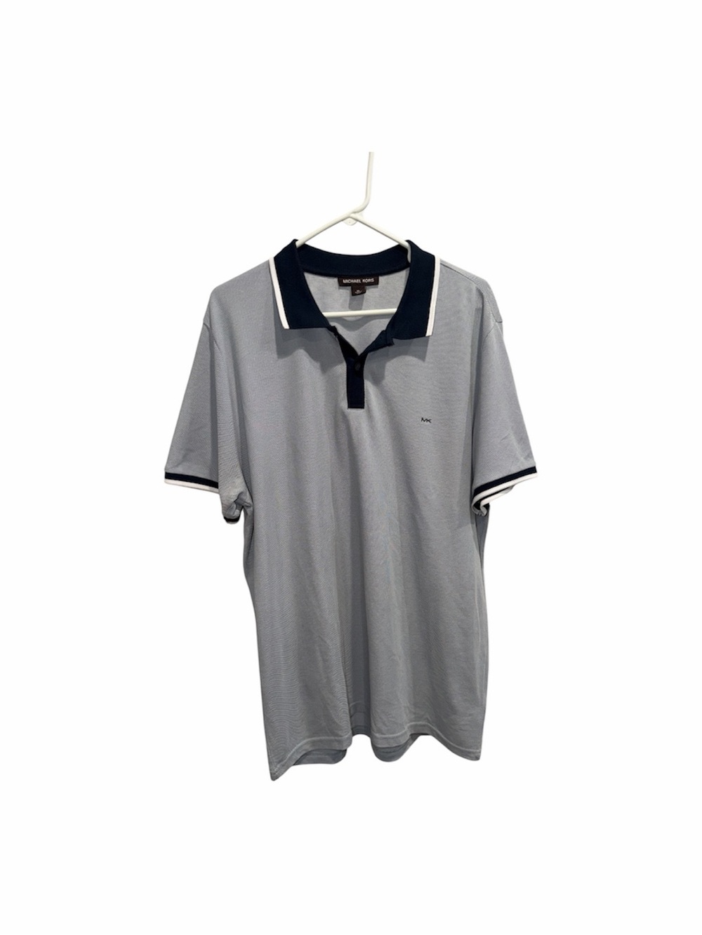 Michael Kors Grey Tipped Collar Polo Shirt Sz XL - Picture 3 of 5
